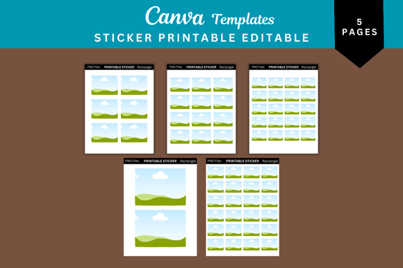 5 Rectangle Sticker Printable Templates: Instant Design Solutions