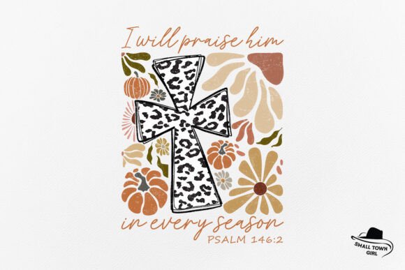 Boho Floral Pumpkin Fall Bible Verse PNG for Autumn Projects