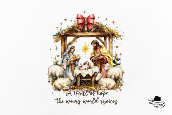 Coquette Jesus Nativity Scene: A Festive Design Asset