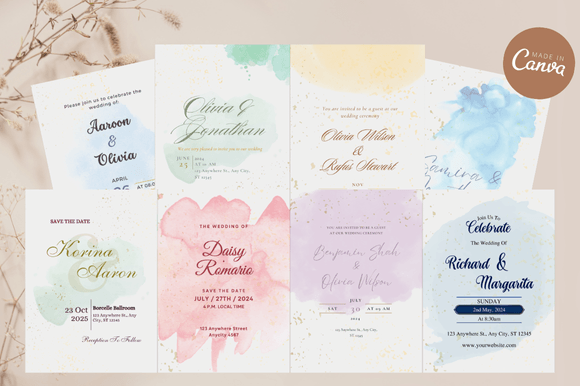 Design Elegant Invites: Wedding Invitation Canva Bundle