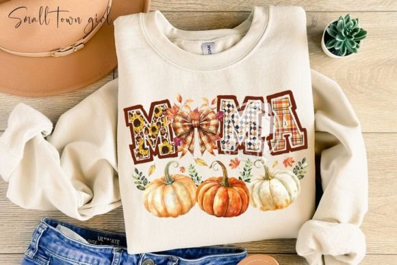 Embrace Autumn: The Fall Mama Bow Pumpkin Sublimation Png