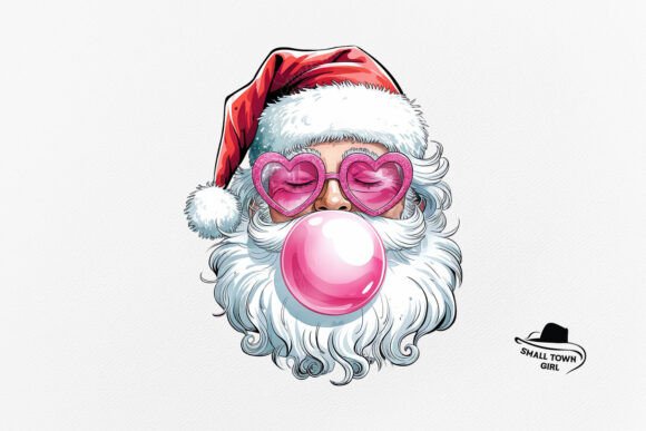 Pink Christmas Santa Claus Sunglasses: Bold Festive Graphics