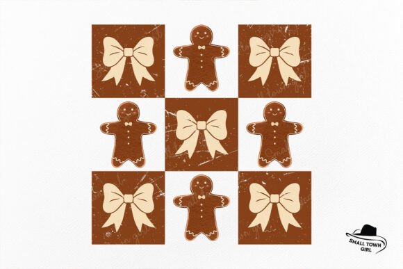 Retro Checkered Gingerbread Man Coquette: A Playful Asset for Modern Brands