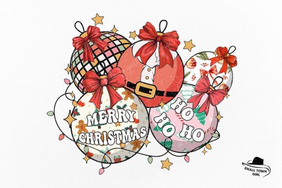 Retro Christmas Ornaments Coquette Bow: A Designer's Festive Asset