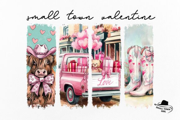 Retro Western Highland Cow Valentine PNG: A Charming Design Asset
