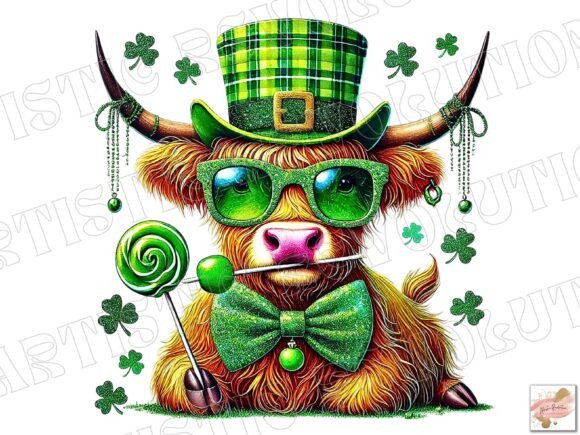 St Patrick's Day Png Highland Cow Png: A Festive Design Asset