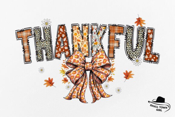Thankful Thanksgiving Coquette Bow Daisy: A Charming Design Asset