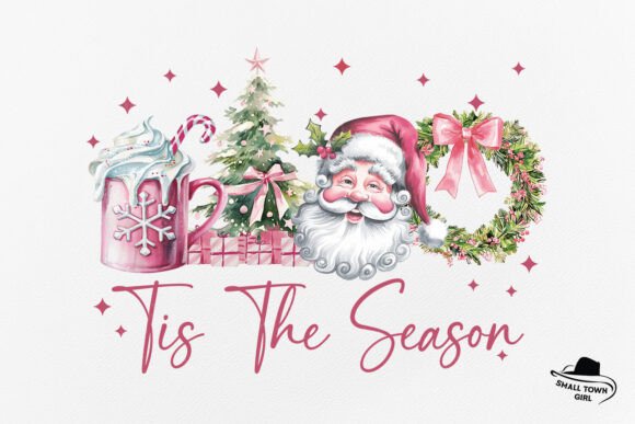 Tis the Season Pink Christmas Santa Png: A Fresh Take on Holiday Cheer