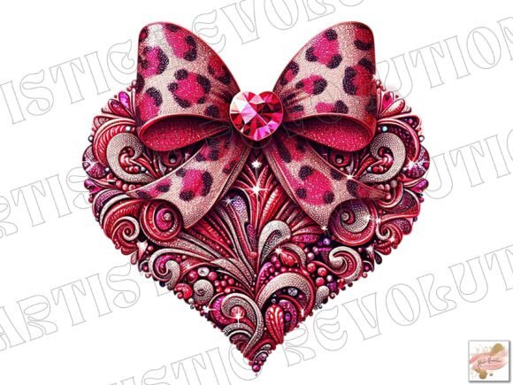 Valentine Png Glitter Pink Bow Heart Png: A Coquette Design Essential